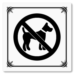 Zákaz vstupu zvířat, 80x80mm, bílá, Nebraska